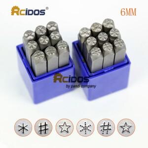 6MM 스타파운드별표 기호 디자인 금속 스탬프 세트  보석 스틸 펀치 키트 9피스