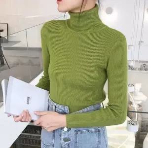 여성 소프트 목폴라 하이넥 데일리 이너 긴팔 티셔츠
