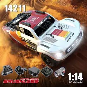 생활 수집품 14211 MJX 하이퍼 고 1/14 브러시리스 RC카 4륜구동 고속 70KM/H 3초 45A ESC 파워 데저트 숏