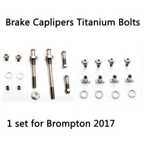 1 세트 자전거 캘리퍼스 클립 + 브레이크 패드 볼트 티타늄 합금 전체 세트 나사 너트 Brompton 0000-2017