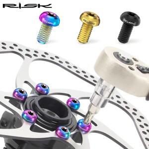 RISK 티타늄 MTB 로드 바이크 디스크 브레이크 로터 볼트 M5*10mm T25 토르크 로터 나사 12개/세트 자전거