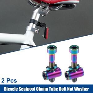 X Autohaux 2세트 M5x30mm 자전거 시트포스트 클램프 튜브 볼트 너트 와셔 다양한 색상