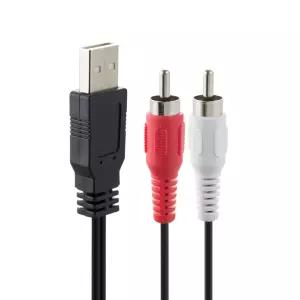 Herfair RCA에서 USB 변환기 오디오 케이블 좌우 채널에서 어댑터 코드로 PC/노트북/TV(5FT)로 신호