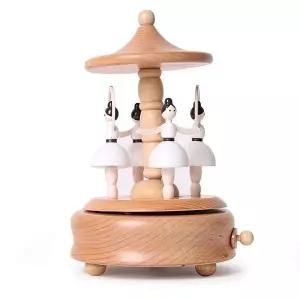 [하프클럽/알티피아]원목 우드 오르골 발레리나 태엽 나무 회전 뮤직박스 크리스마스 조카