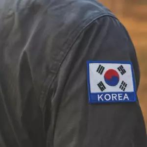 태극기 자수 와펜 의류 가방 부착용 패치 8cm 블루 화이트