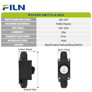 FILN 5/10PCS 20A KCD1 로커 스위치 IP65 방수 해양 토글 12v-24v 자동차 보트 가전 제품용 박스 포함