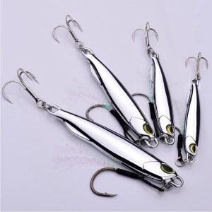오리글램 5pcs 바다 낚시 루어 지깅 스푼, 금속 스피너 태클 세트, 스푼 베이스 참치 파이크 연어 송어용