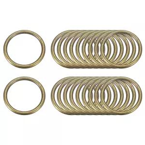 uxcell 금속 O 링 20pcs 25mm 0.98 ID 두께 다목적 용접 버클 공예 벨트 지갑 가방 제작 하드웨어 브론즈