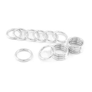 Unorspy 20Pcs 5/8인치 심리스 용접 O-링 스무딩 캠핑 벨트용 금속 O 304 스테인리스 스틸 원형 DIY 공예품