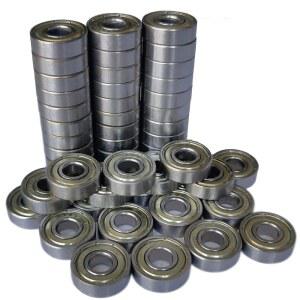 톤엠피 50 PCS 608-ZZ 볼 베어링 - 가구 휠, 스케이트보드, 인라인 스케이트, 스쿠터, 롤러 블레이드 스케이트용 이중 금속 밀폐 미니어처 딥 홈 베어링(8mm x 22m