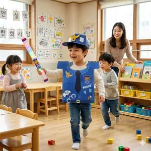 우리동네 출동 경찰관 역할놀이 의상 만들기 역할극 의상소품 유아용 직업놀이 유치원