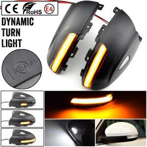 LED 미러 회전 신호등 VW Tiguan MK1 2008- Sharan 2012 2014- Skoda Yeti 용 흐르는 물 동적 깜박임