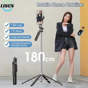 LISCN Selfie Stick1.8M 팬-틸트 손떨림 방지 카메라 안정기 자동 밸런스 스틱 삼각대 (블루투스 리모컨 포