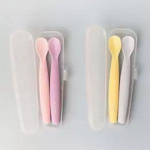 [하프클럽/알티피아]초기 아기 스푼 유연 실리콘 휴대용 소프트 이유식