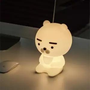 사무용품 카카오프렌즈 데일리 라이언 실리콘 터치 무드등 학용