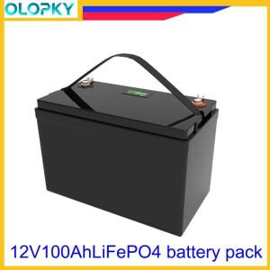 Lifepo4 리튬 배터리 12V 100AH 블루투스 캠핑 파워뱅크 태양광 낚시 보트 에너지 저장 RV 충전기 포함
