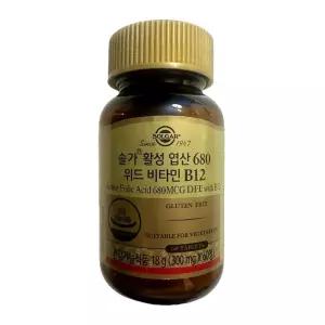 솔가 활성 엽산 680 위드 비타민 B12 60정 1박스 2개월