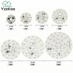LED 칩 통 3W 5W 7W 9W 12W 18W SMD 2835 라운드 라이트 비즈 AC 220V-240V Led 조명 스포트라이트