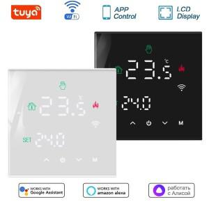 MINCO HEAT Tuya WiFi 스마트 터치 스크린 온도 조절기 전기 바닥 난방 물가스 보일러 컨트롤러 Alexa Yand