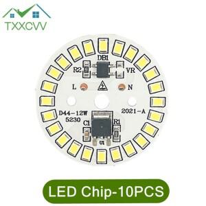LED 칩 램프 전구 3W 5W 7W 9W 12W SMD 2835 라운드 라이트 비즈 AC 220V-240V Led 통 스포트라이트 10 개