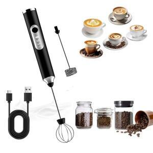 전동 우유 거품기 1개, 듀얼 스틱 충전식 3단 속도 조절 핸드헬드 계란 거품기, 커피 거품기, 크림 블렌더,