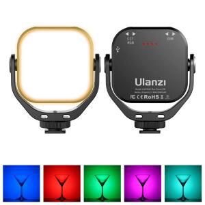 울란지 VL66 RGB 비디오 조명 360 ° 회전식 바이컬러 램프 2500-6500K CRI95+ DSLR 전화용 2000mAhLED 필