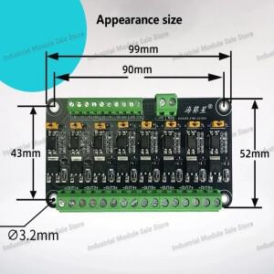 8채널 MOSFET 모듈 마이크로 컨트롤러 PLC 증폭 전계 효과 드라이브 튜브 광 커플러 절연 M 제어 전등 스위