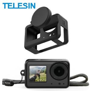 DJI호환 OSMO Action 3 4 5pro 렌즈 캡 카메라 용 TELESIN 소프트 실리콘 케이스 드롭 방지 보호