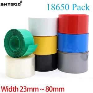 2/5m 너비 23 ~ 80mm 18650 리튬 배터리 열 수축 튜브 이온 랩 커버 스킨 PVC 필름 슬리브 절연 외장
