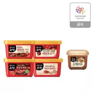 청정원 순창고추장1kg 4종(찰/덜매운/매운/태양초)1개+조개멸치찌개된장900g