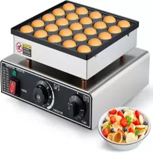요도호사 커머셜 미니 더치 팬케이크 메이커 25PCS 도라야키 논스틱 포퍼티즈 그릴 스테인리스 머핀 와플