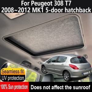 푸조 308 T7 2008~2012 MK1 5도어용 차량 선루프 단열 바이저  자외선 차단 정전기 흡착 스카이 커튼 커튼