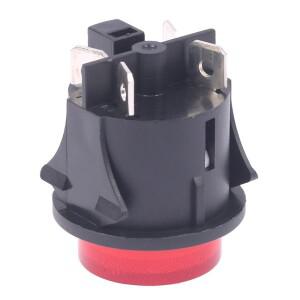 16A 250V 4핀 빨간색 발광 푸시 버튼 스위치 원형 로커 전기 28x23.2mm