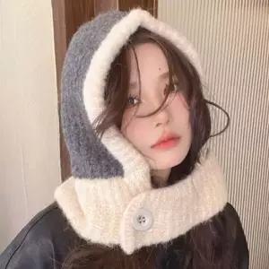 여성 원버튼 패브릭 겨울 후드 넥워머 1P 바라클라바