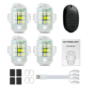 오토바이싸이키 M3 오토바이 스트로브 라이트, USB 충전식 경고등, 자전거 변형 드론 항공기 원격 제어 깜박이 조명