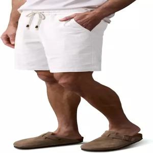 컴데비스 남성 린넨 반바지와 편안한 스트레치 캐주얼 이지 7인치 경량 여름 해변용