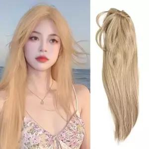 붙임머리피스 여자 인모 긴생머리 여성가발 패션 통가발 헤어피스