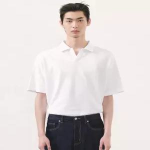 무신사 스탠다드 슬릿 넥 피케 폴로 셔츠 화이트 94011413