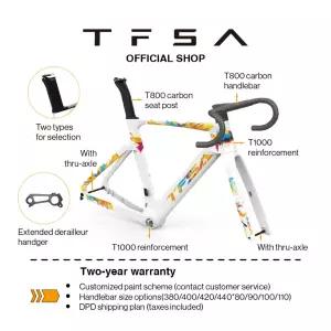 자전거프레임 TFSA 에어로 디자인 디스크 브레이크 로드 바이크 프레임 JH-10 공기 역학 고속 탄소 섬유 자