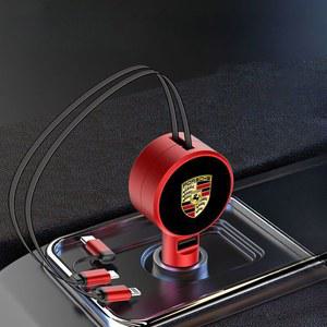 차량용 USB 시거잭 고속 충전기 케이블 듀얼 릴타입 포르쉐시거잭 usb 꼬임방지