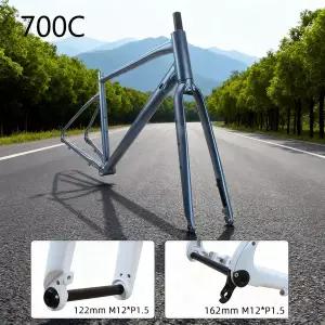 자전거프레임 700C 로드 바이크 프레임 그래블 쓰루 액슬 디스크 브레이크 470/520MM 앞뒤 포함 자전거 액