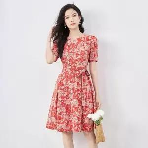 원피스 스커트 미니 여름 여친 쉬폰원피스 쉬폰 드레스 프린트 플레어 A라인 플라워 라운드넥 시폰 admr2