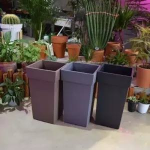 대형 플라스틱 화분 유니크 500 사각 25x25x50cm 대형 플라스틱