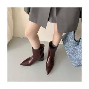 엘럽 여성용 워커힐 프렌치 힐 스틸레토 스트레이트 와이드 빈티지 워커 박템5