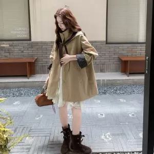 엘럽 연두 하프 봄 가을 여자 점퍼 체크 후드 야구 트렌치코트 코트 원템3