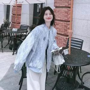 엘럽 여성 가을 봄 점퍼 야구 상의 레이스 원템3