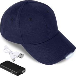 가벼운 충전식 LED 모자와 캠핑 코튼 모자 야구 쿠메 조절 배터리가 USB 손놀림을 네이비 장착된 조깅 낚시 위한 램프 블루 케이블