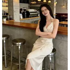 원피스 여친 봄 러블리 프렌치 홀터 언발란스 생일 드레스 SPO마켓1