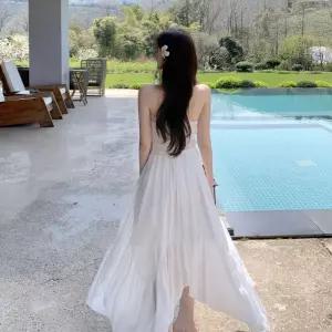 원피스 여름 여친 언밸런스 비치 펀칭 바캉스 톱 레이스 레이어드 백 롱스커트 SPO마켓2