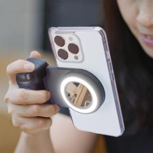 Magsafe Bluetooth 호환 셔터 폰 핸드 그립 카메라 핸들 Selfie Stablizer Handle for iPhone 16 15 Vlog